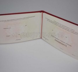 Диплом Кандидата Наук 2017г во Владивостоке